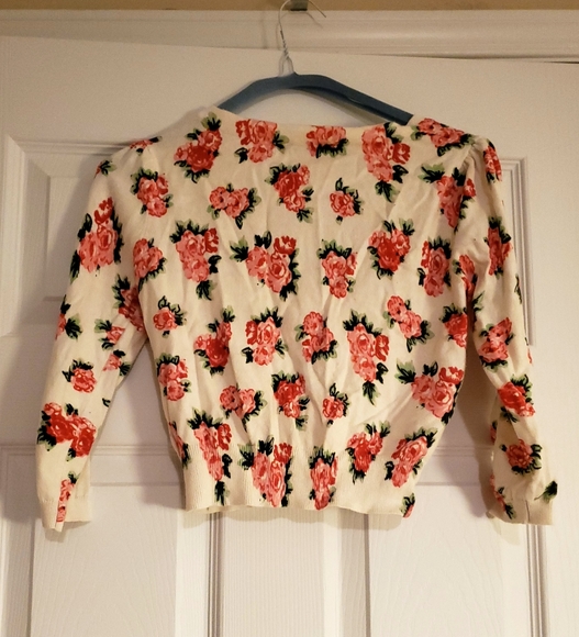 Floral cropped cardigan - Picture 2 of 3